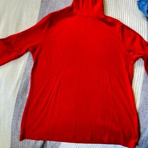 Time & Tru Red cotton turtleneck